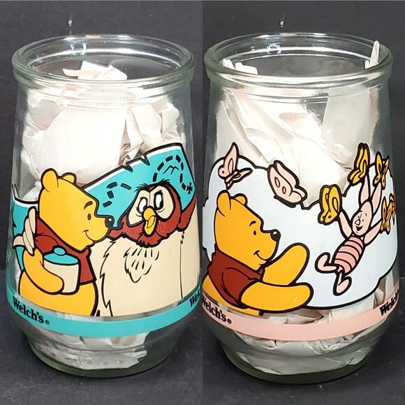 Vintage Welch's 'Winnie the Poohs Grand Adventure Collectors Jar 1 & 3 - Picture 1 of 11